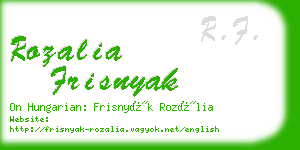 rozalia frisnyak business card